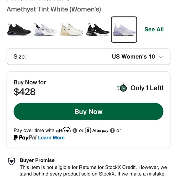 Nike Air Max 270 Lavender White Women's Sneakers - Picture 2 of 6